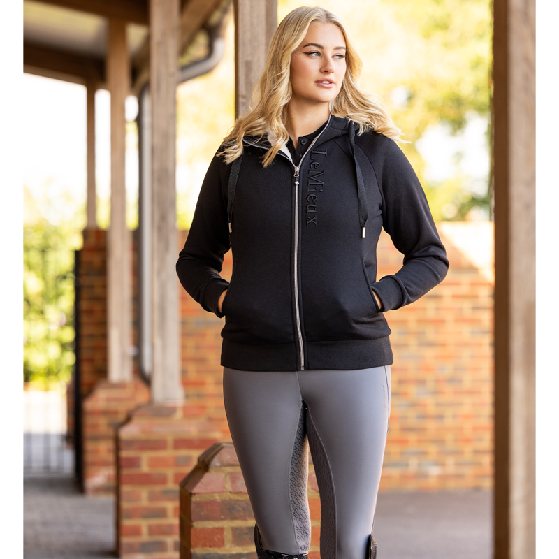 LeMieux Ladies Elite Sherpa Lined Zip Through Hoodie - Black-5