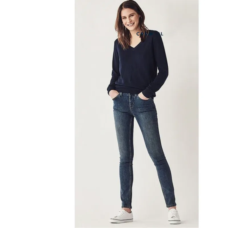 Crew Clothing Foxy V Neck Jumper - Navy