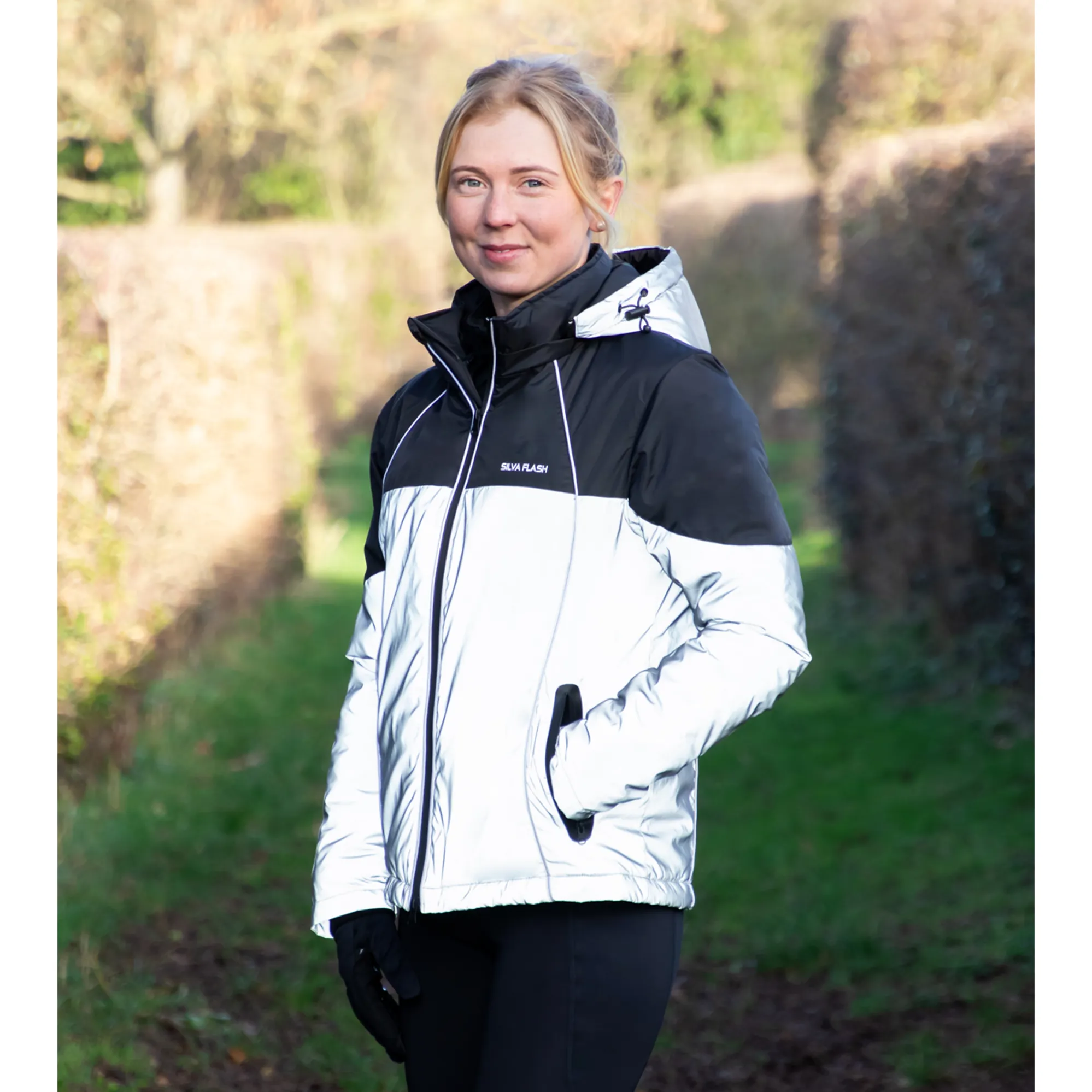 Silva Flash Waterproof Duo Padded Jacket by Hy Equestrian Black