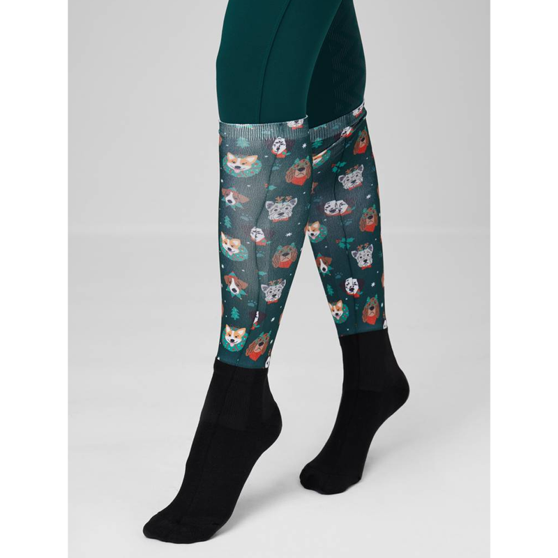 LeMieux Footsie Socks Junior - Christmas Dogs-1