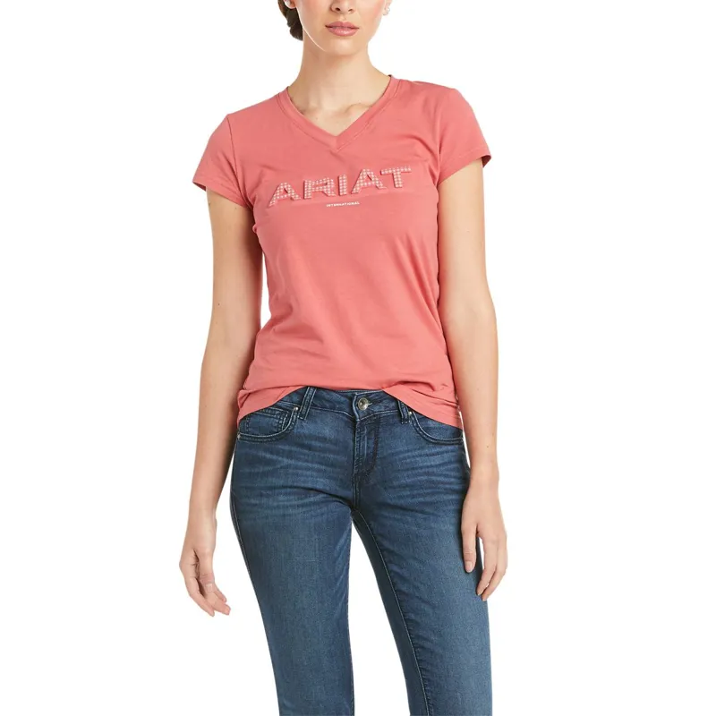 Ariat Womens 3D Logo SS T-Shirt - Amaranth-1