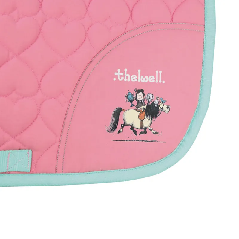 Hy Equestrian Thelwell Trophy Saddle Pad - Mint/Pink-1