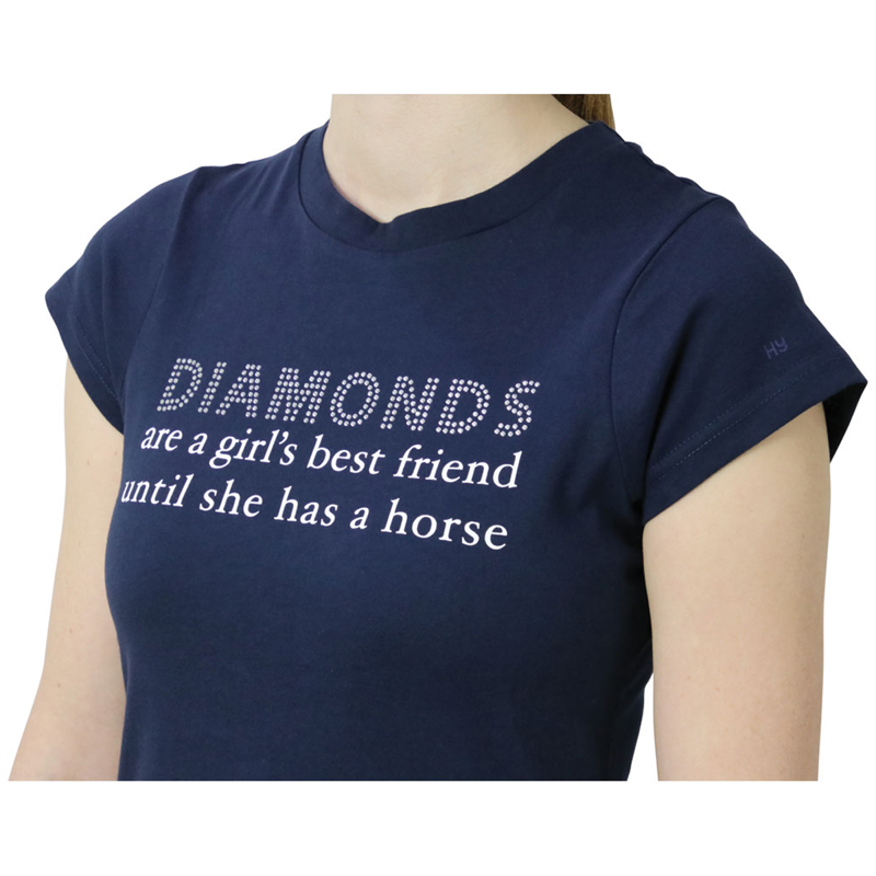 Hy Equestrian Diamonds T-Shirt - Navy-1