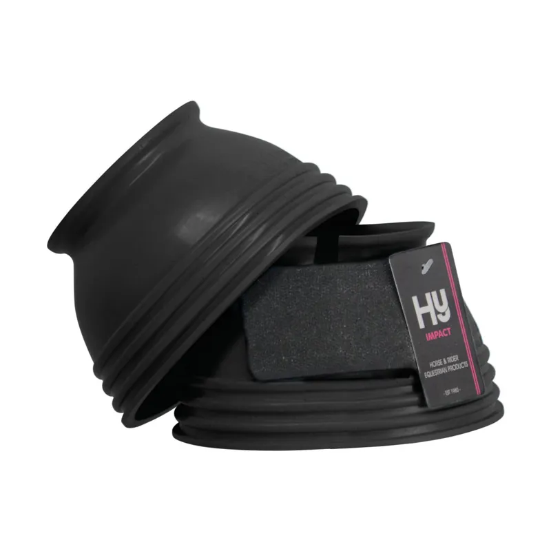 Hy Equestrian Ringed Over Reach Boots - Black