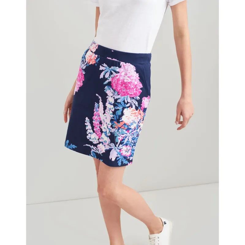 Joules Portia Print Jersey Skirt - Navy Floral-1