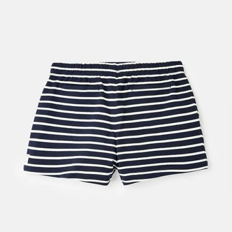 Joules Elle Jersey Stripe Shorts - Navy Cream Stripe-1