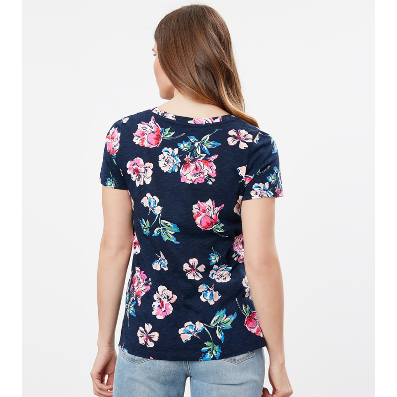 Joules Carley Print Classic Crew T-Shirt - Navy Floral -2