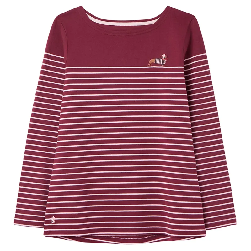 Joules Harbour Long Sleeve Jersey Top - Purple Potion Stripe