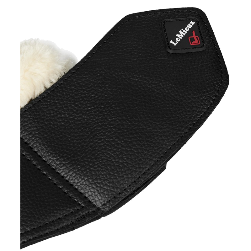 LeMieux Fleece WrapRound Over Reach Boots - Black/Natural-1