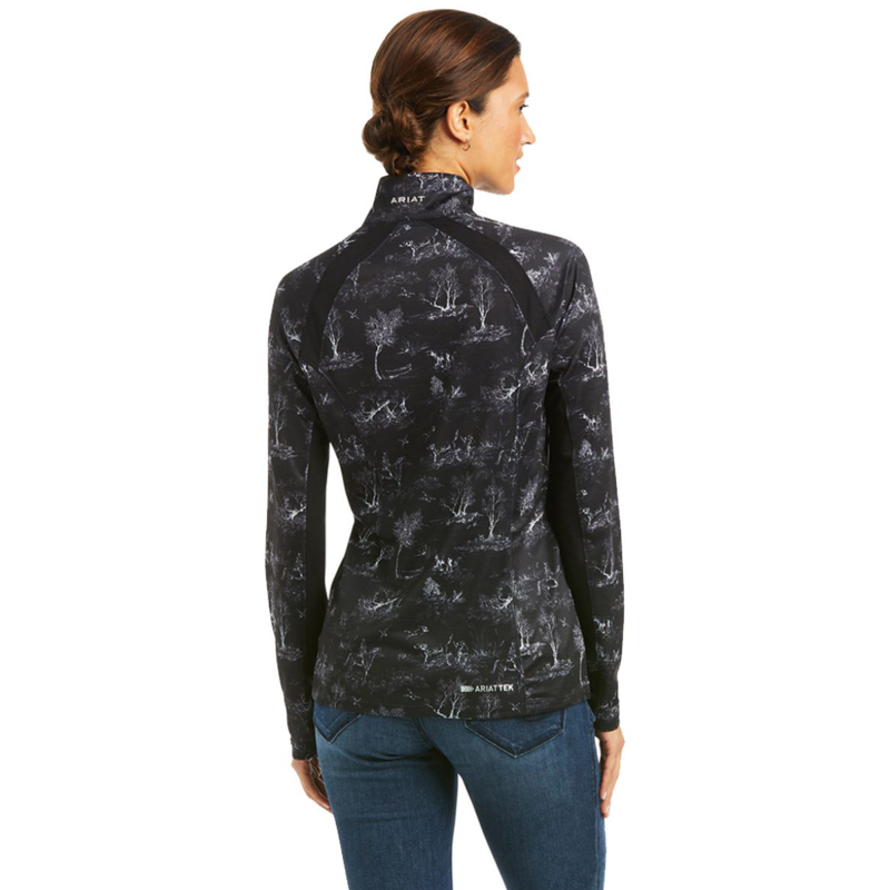 Ariat Sunstopper 2.0 1/4 Zip - Black Toile-1