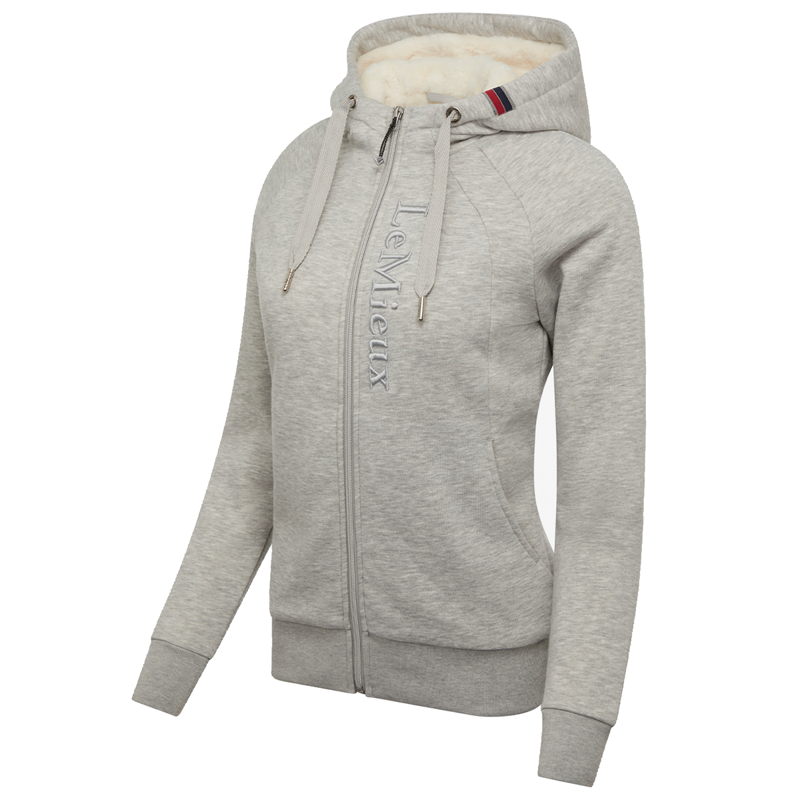 LeMieux Ladies Elite Sherpa Lined Zip Through Hoodie - Grey Marl-1