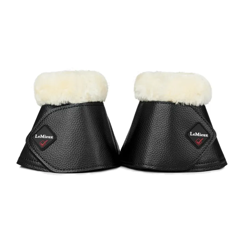 LeMieux Fleece WrapRound Over Reach Boots - Black/Natural