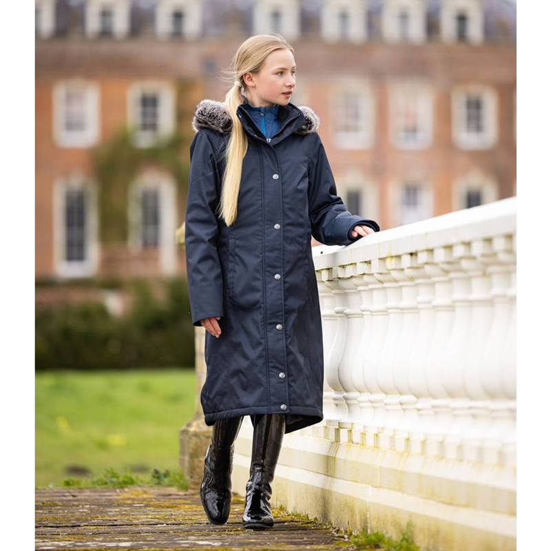 LeMieux Young Rider Long Waterproof Riding Coat - Navy-2