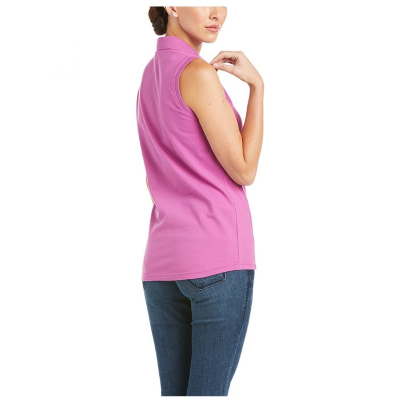 Ariat Womens Prix 2.0 Sleeveless Polo - Meadow Mauve-1