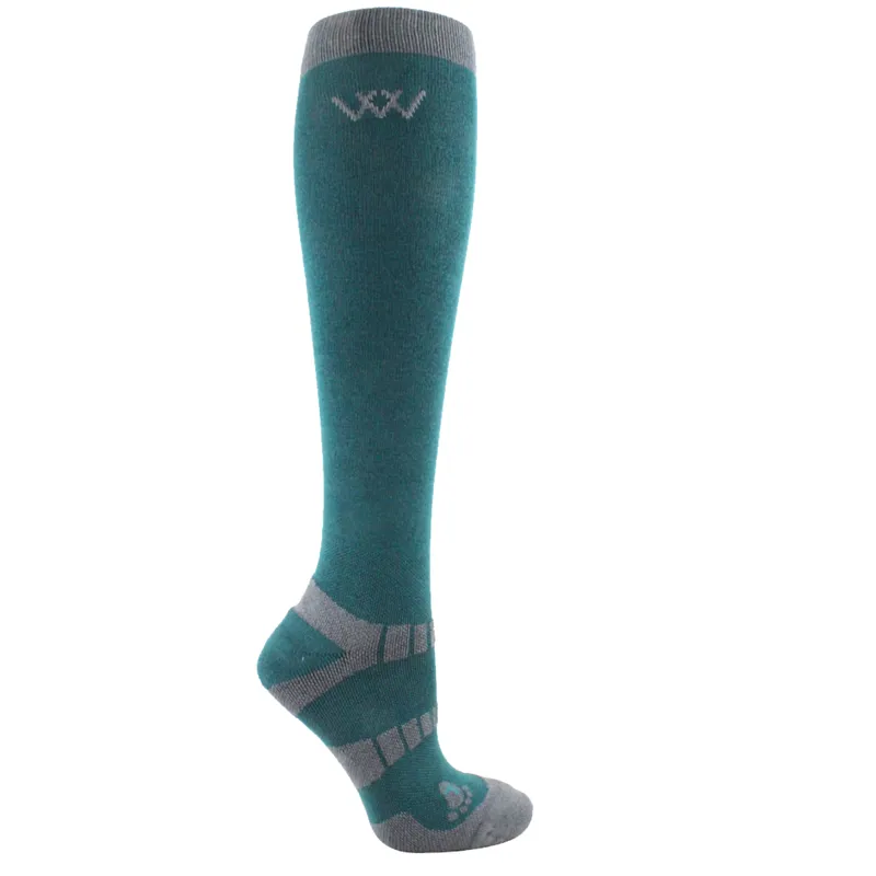 Woof Wear Long Bamboo Waffle Riding Sock - British Racing Green