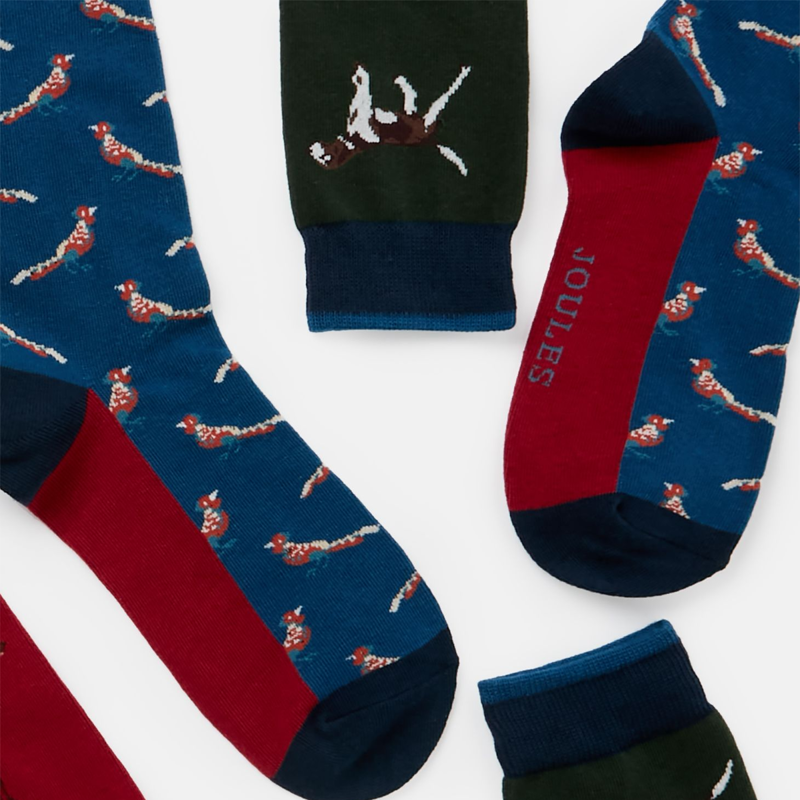 Joules Striking 3 Pack Cotton Socks - Game Animal-2