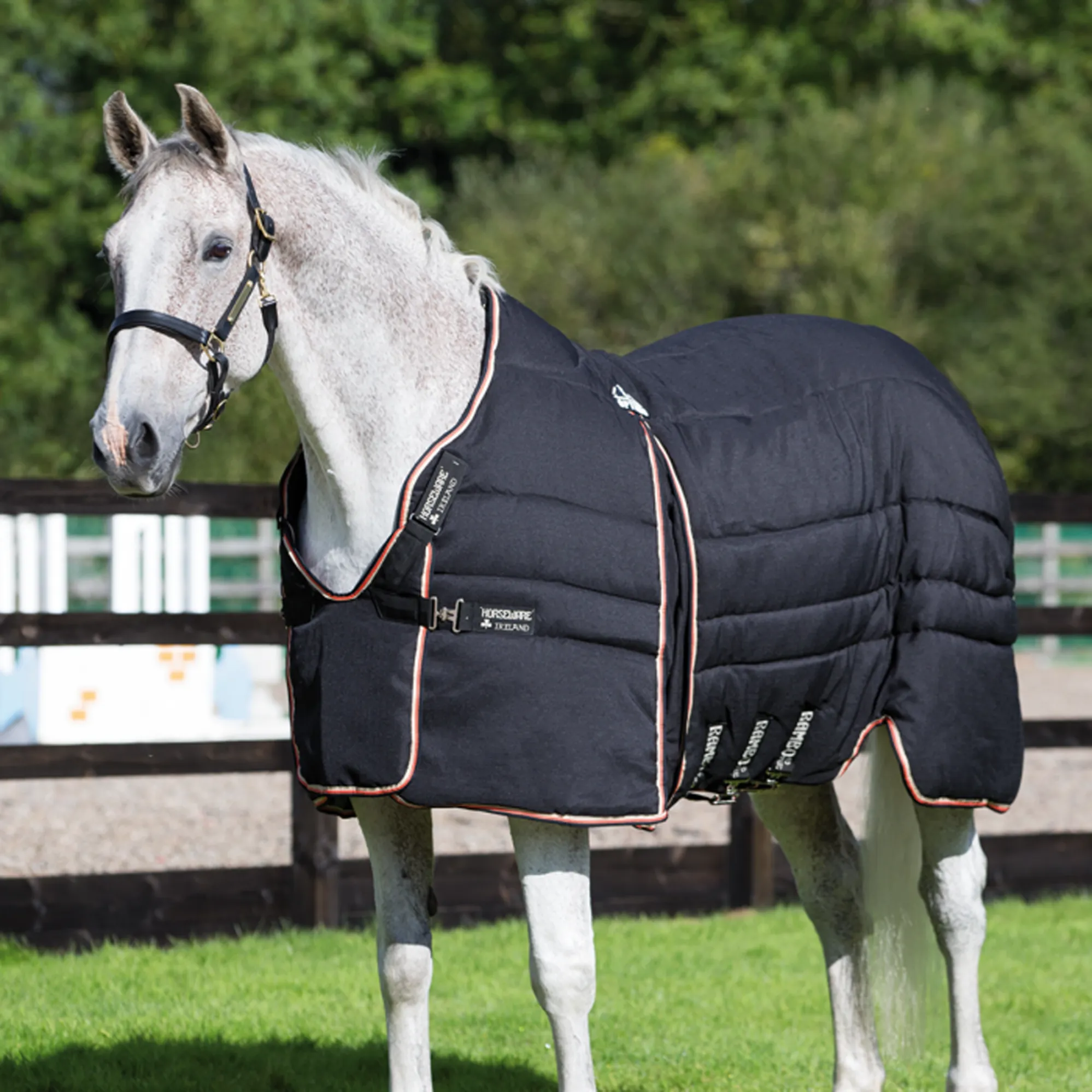 400g Stable Rug Horseware Rambo Optimo Heavyweight Stable Rug 400g - Black/Tan/Or