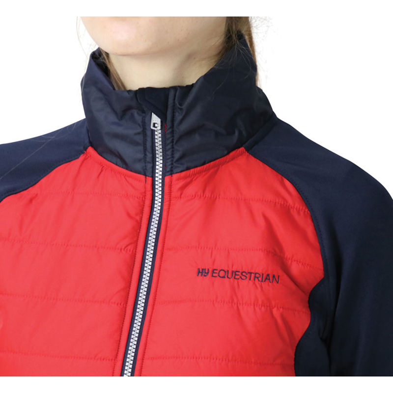Hy Equestrian Richmond Collection Children's Padded Jacket - Navy/Red-2