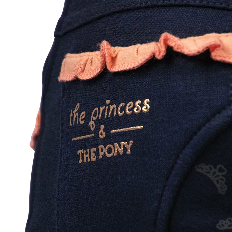 The Princess And The Pony Pull On Jodhpurs By Little Rider - Navy/Peach-2