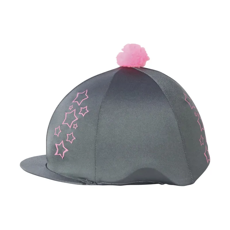 Hy Equestrian Stella Hat Cover - Grey/Pink