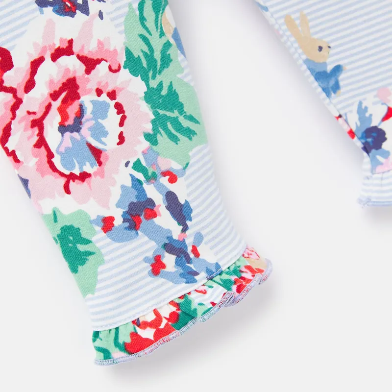 Peter Rabbit Poppy Organic Long Sleeved Applique Top With Frill Leggings - Blue Floral Rabbit-3