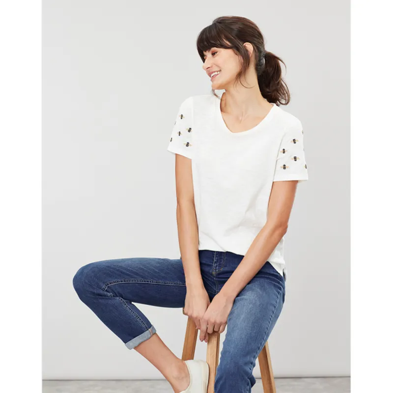 Joules Carley Embroidered T-Shirt - Yellow Bee-2