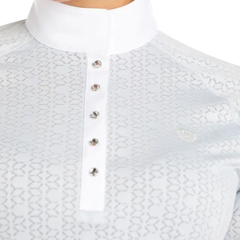 Ariat Wms Showstopper 3.0 SS Show Shirt - Pearl Grey -2