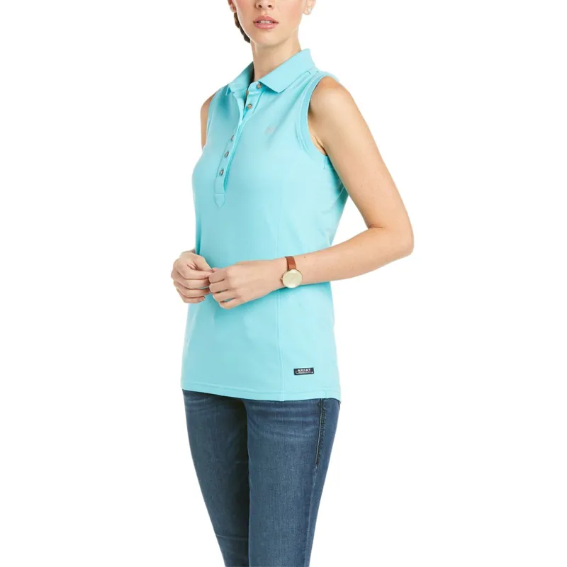 Ariat Womens Prix 2.0 SLVLS Polo - Cool Blue