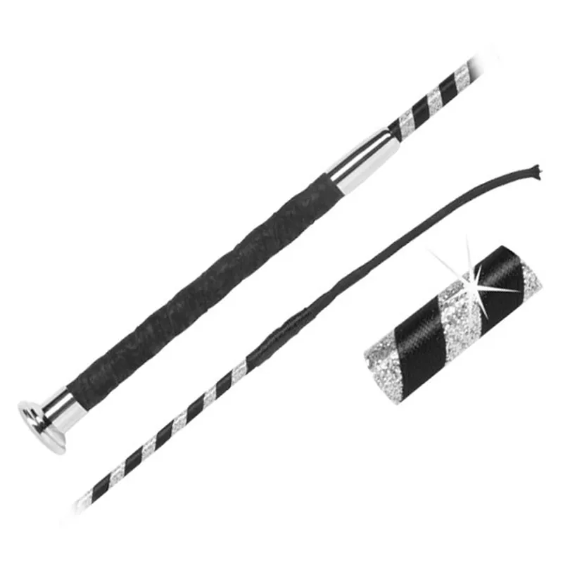 Fleck Riding Crop Glitter Wrapped - Black