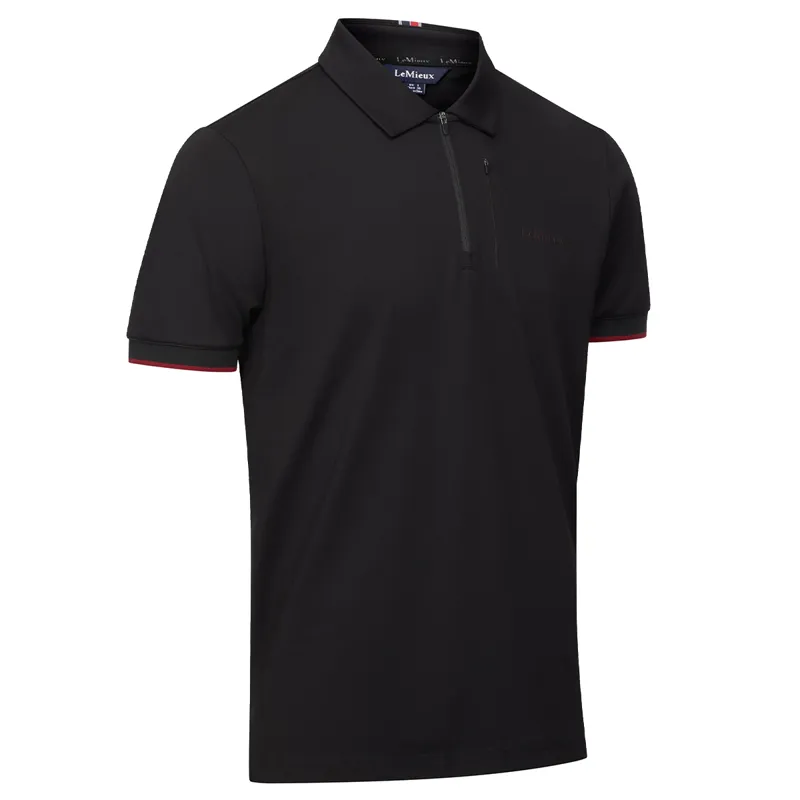 LeMieux Men's Elite Zip Polo Shirt - Black-2