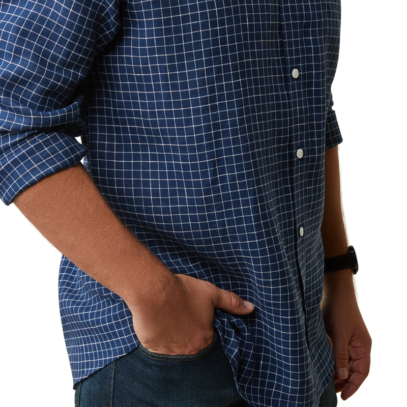 Ariat Men's Sonoma Shirt - Navy Tattersal-2