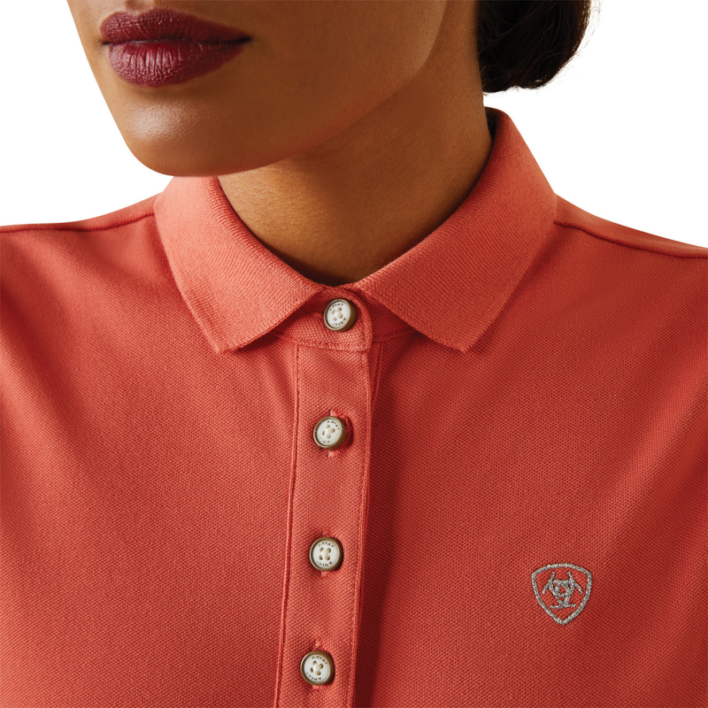 Ariat Women's Prix 2.0 Sleeveless Polo Shirt- Burnt Sienna-2