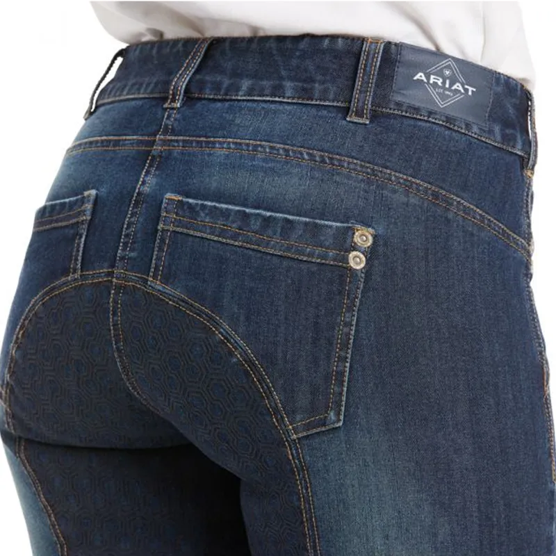Ariat Womens Halo Denim FS Breeches - Marine -2
