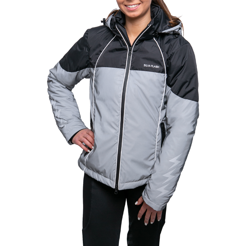 Silva Flash Waterproof Duo Padded Jacket by Hy Equestrian - Black/Reflective Silver-3
