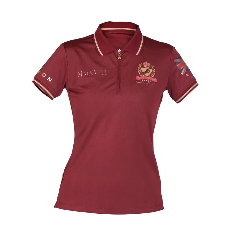 Aubrion Team Tech Polo - Burgundy