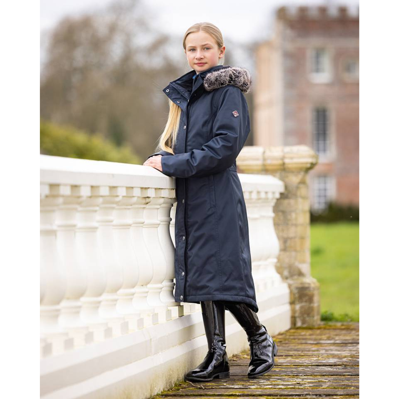 LeMieux Young Rider Long Waterproof Riding Coat - Navy-3