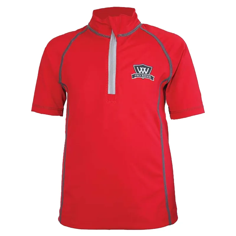 Woof Wear Young Rider Short Sleeve Riding Shirt - Royal Red