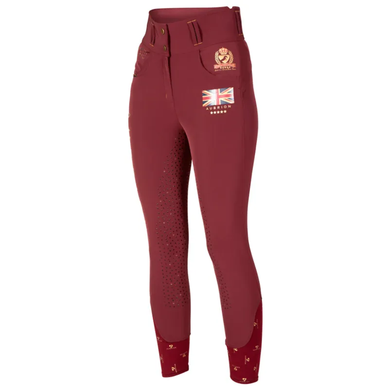 Aubrion Team Breeches - Maids - Burgundy
