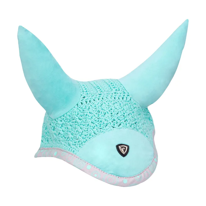 Hy Equestrian DynaMizs Ecliptic Fly Veil - Mint/Grey	