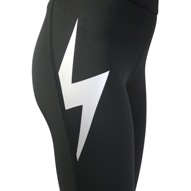 Silva Flash Riding Tights By Hy Equestrian - Black/Reflective Silver-3