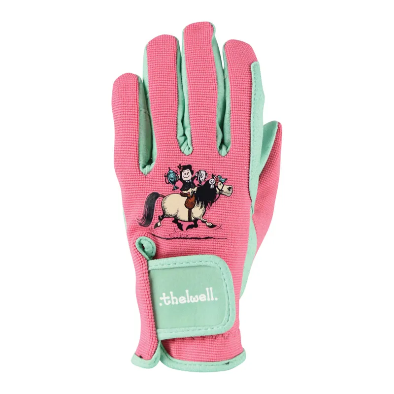 Hy Equestrian Thelwell Collection Trophy Gloves - Mint/Pink