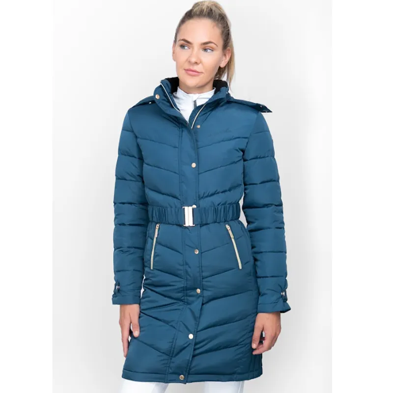 Coldstream Branxton Long Quilted Coat - Cool Slate Blue