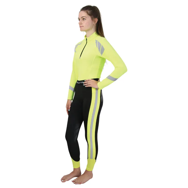 Children's Reflector Riding Tights by Hy Equestrian - Yellow