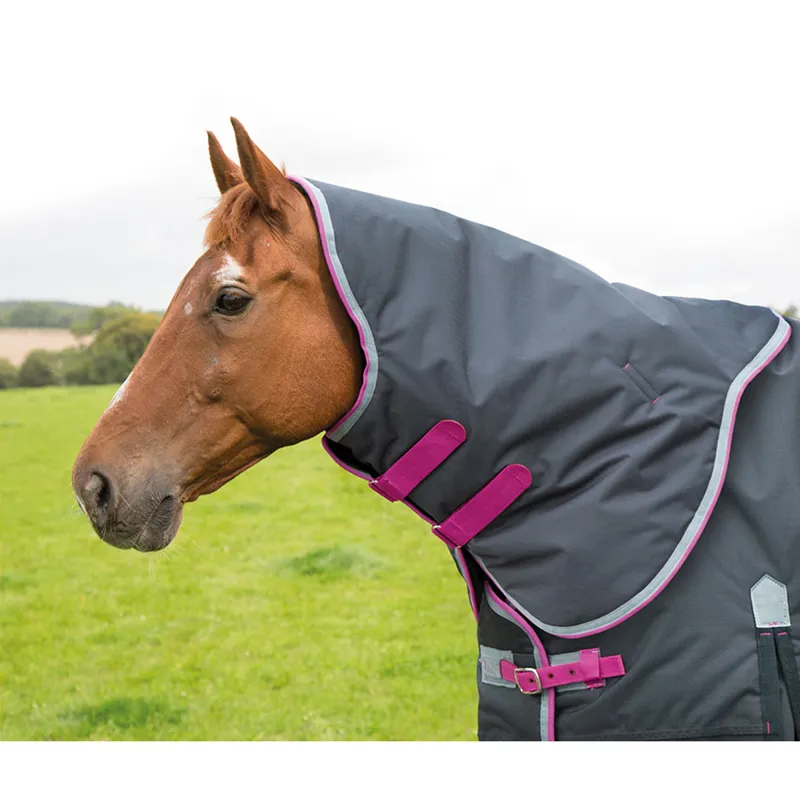 Shires Highlander Original 300g Neck Cover - Charcoal/Grey/Raspberry