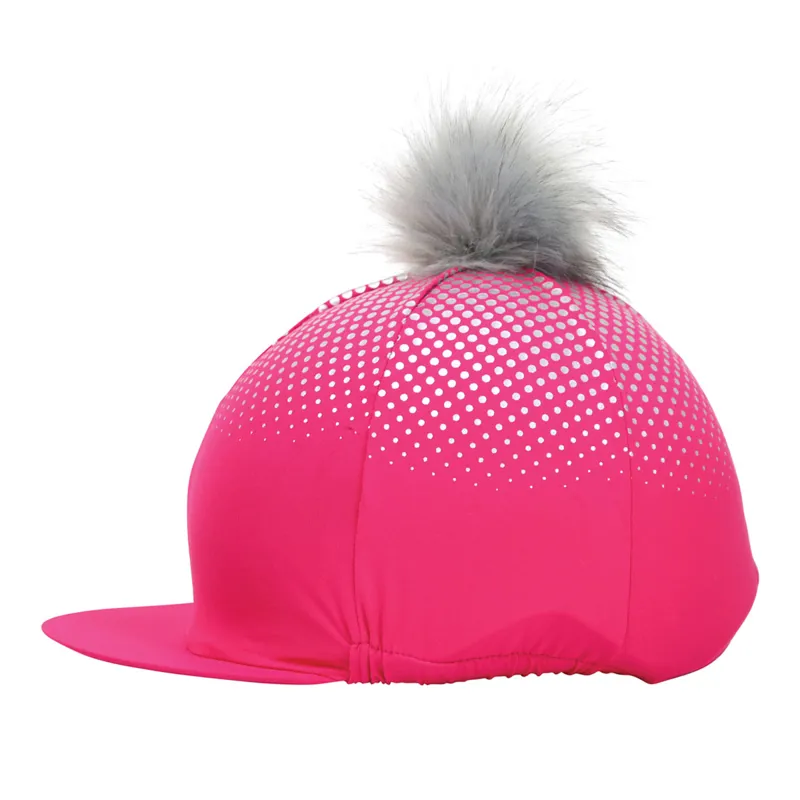 Hy Equestrian Glitter Explosion Hat Cover - Cerise/Silver