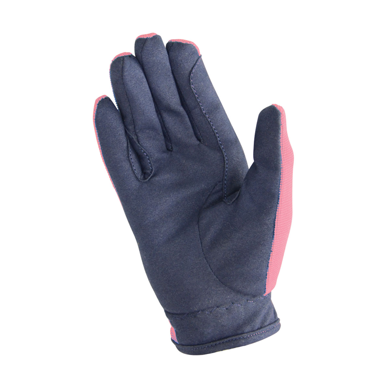 Hy Equestrian Children's Every Day Two Tone Riding Gloves - Navy/Raspberry-1