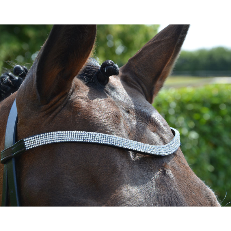 Hy Equestrian Diamond Flash Bridle with Rubber Reins - Black-1