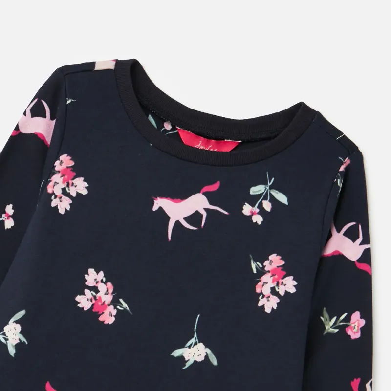 Joules Iona Dress and Leggings Set - Navy Unicorn Floral-2