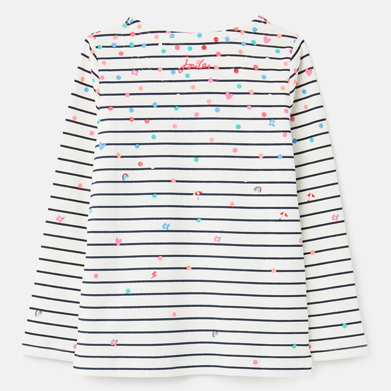 Joules Harbour Printed Long Sleeve Jersey Top - White Confetti-1