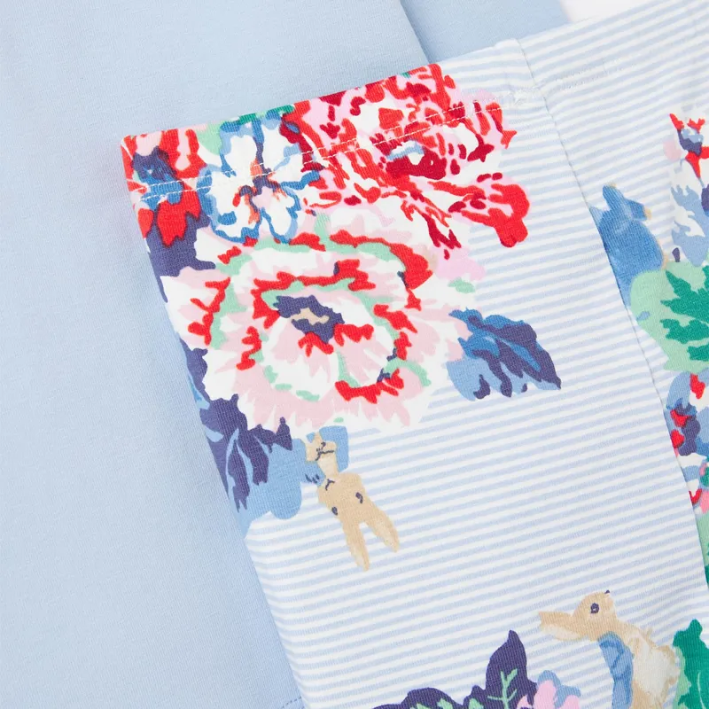 Peter Rabbit Poppy Organic Long Sleeved Applique Top With Frill Leggings - Blue Floral Rabbit-5